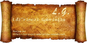 Lőrinczi Gabriella névjegykártya